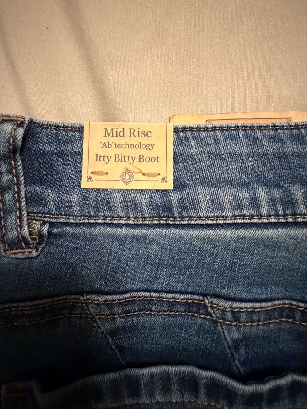 Democracy Medium Blue Flared Jeans — Wide Leg Denim - Picture 3 of 4